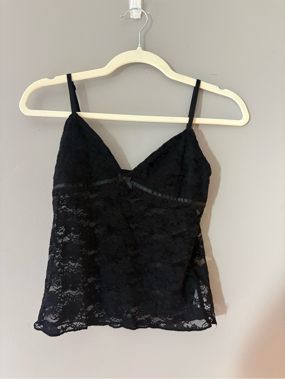 Edikted Black Lace Camisole with Ribbon Trim